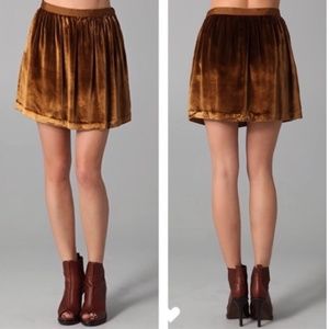 Club Monaco Gold Velvet Isabella Mini Skirt